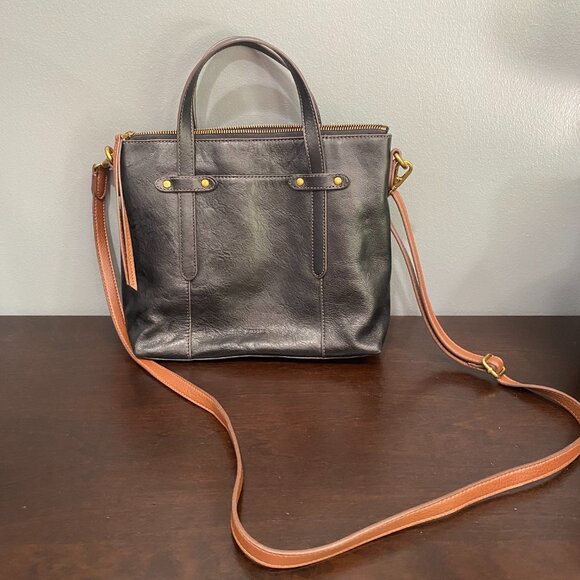 Fossil Black and brown crossbody - Picture 1 of 3